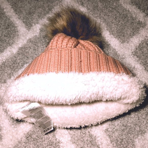 Chaos Women's Pink Knitted Thermal Pom Beanie - Picture 2 of 5